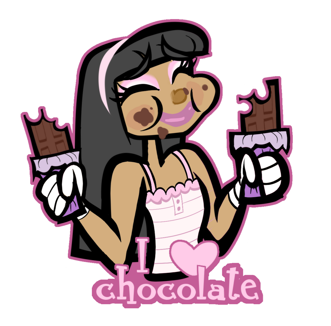 i 💗 chocolate! (Vending Machine Style Sticker)