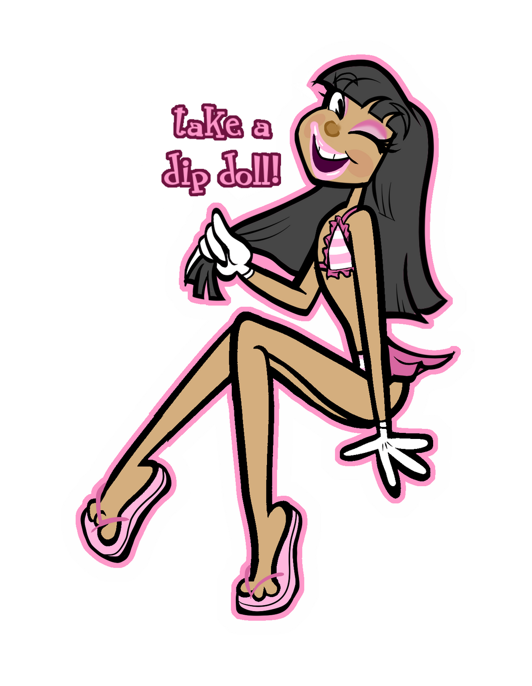 Take a Dip Doll! (Vending Machine Style Sticker)